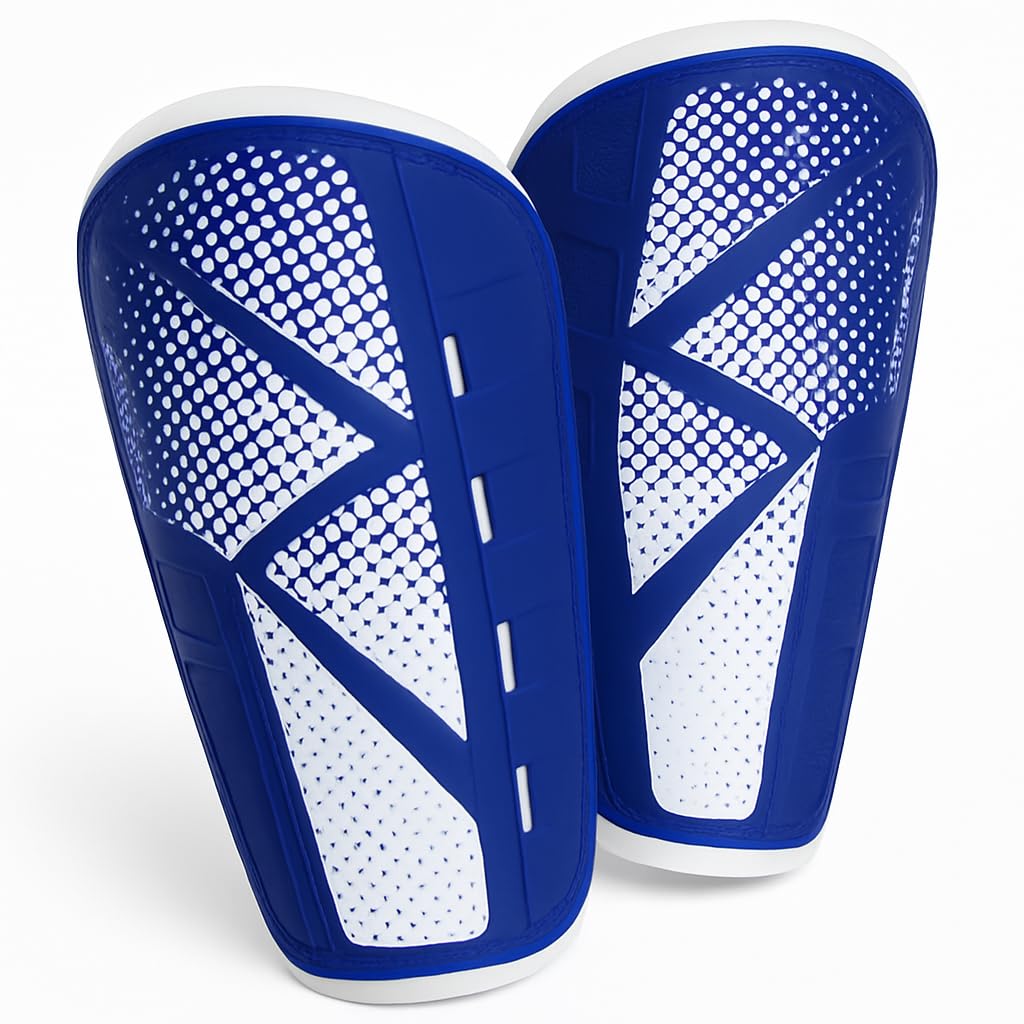 Vizari 'Vector' Slip-in Football Shin pads for Adults - Blue - Size S