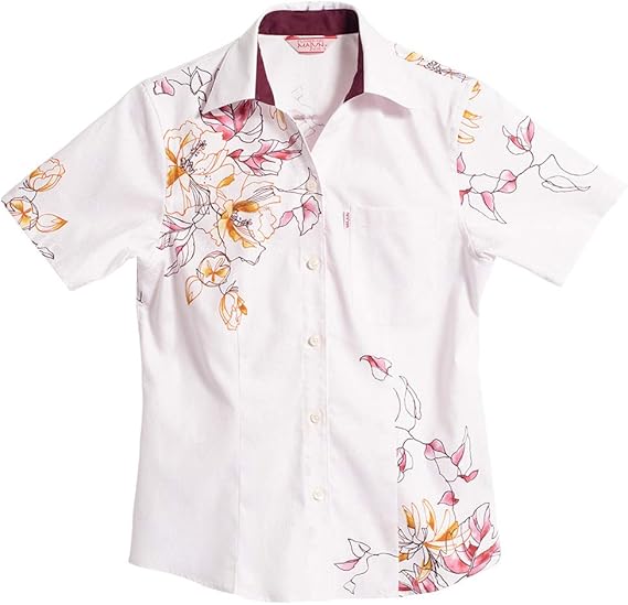 Amazon Co Jp Majun マジュン 国産シャツ かりゆしウェア アロハシャツ 結婚式 レディース シャツ スキッパー ウィングライン 服 ファッション小物
