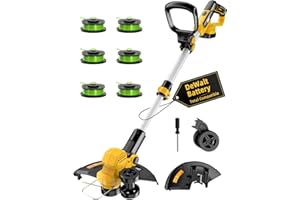 APEXPOWER Cordless Weed Wacker, for Dewalt 20V Battery, 3 in 1 Battery Powered Weed Eater & Edger & Mower with Auto Line Feed, 20000 RPM 12 Inch Brushless Grass Trimmer, 6 Line Spools String Trimmer for Lawn