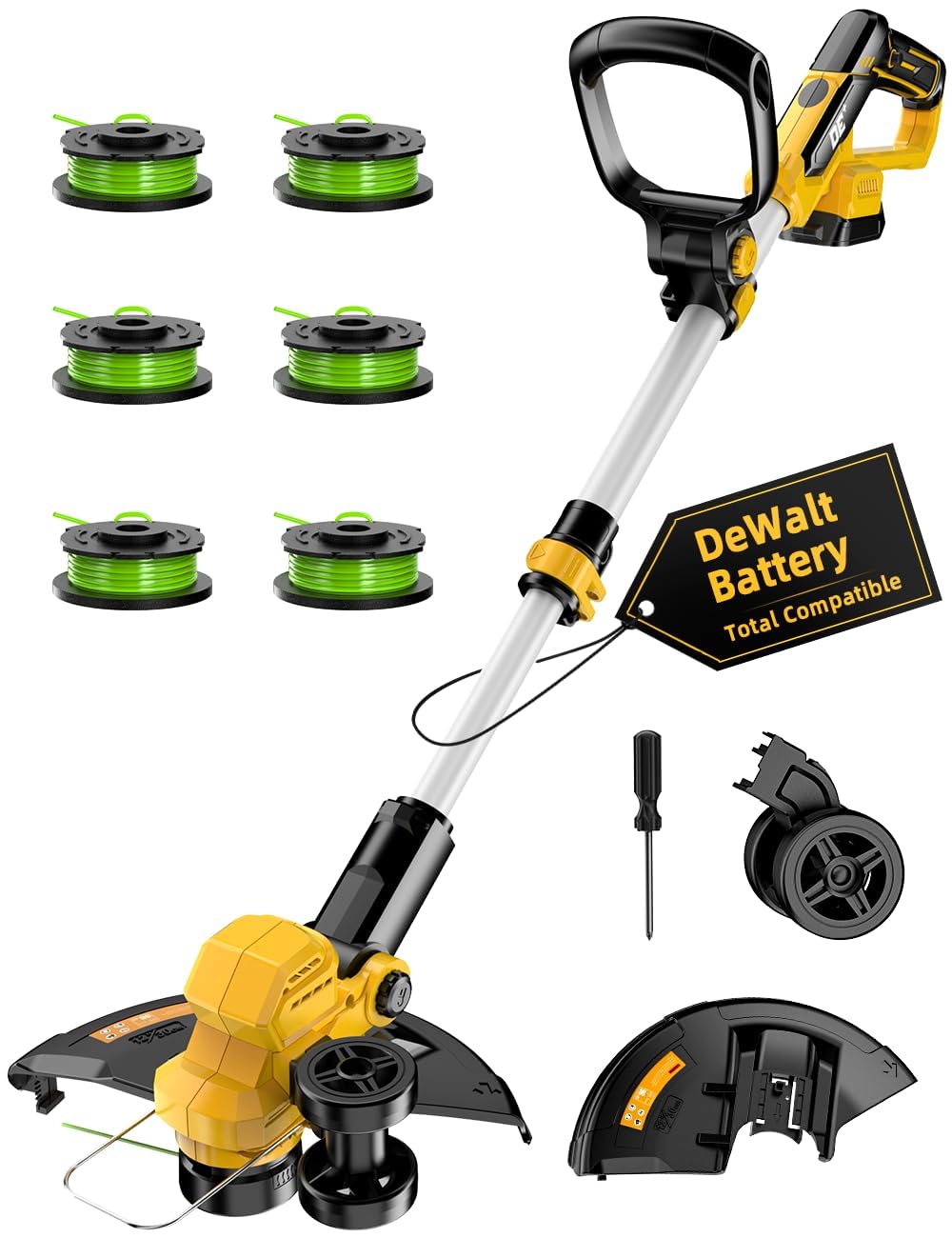 Photo 1 of *USED*
Cordless  Wacker, for Dewalt 20V Battery, 3 in 1 Battery Powered Weed Eater & Edger & Mower with Auto Line Feed, 20000 RPM 12 Inch Brushless Grass Trimmer, 6 Line Spools String Trimmer for Lawn