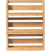 Lipper International 8840 Bamboo 3-Tier Spice Rack, 2.75-inch Depth Accommodates many Types of Spice Jars