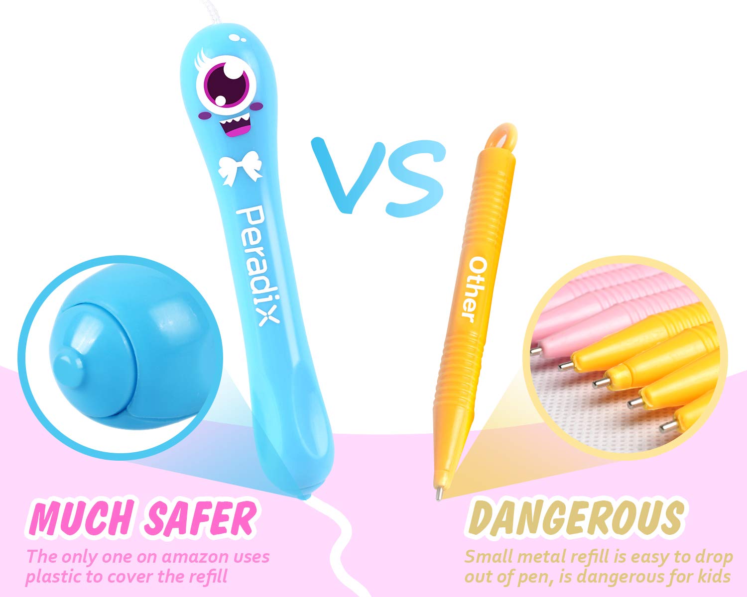 Peradix Magnetic Drawing Boards, Doodle Scribble Writing Board Colorful Pad Learning toys For Kids Children (Pink)