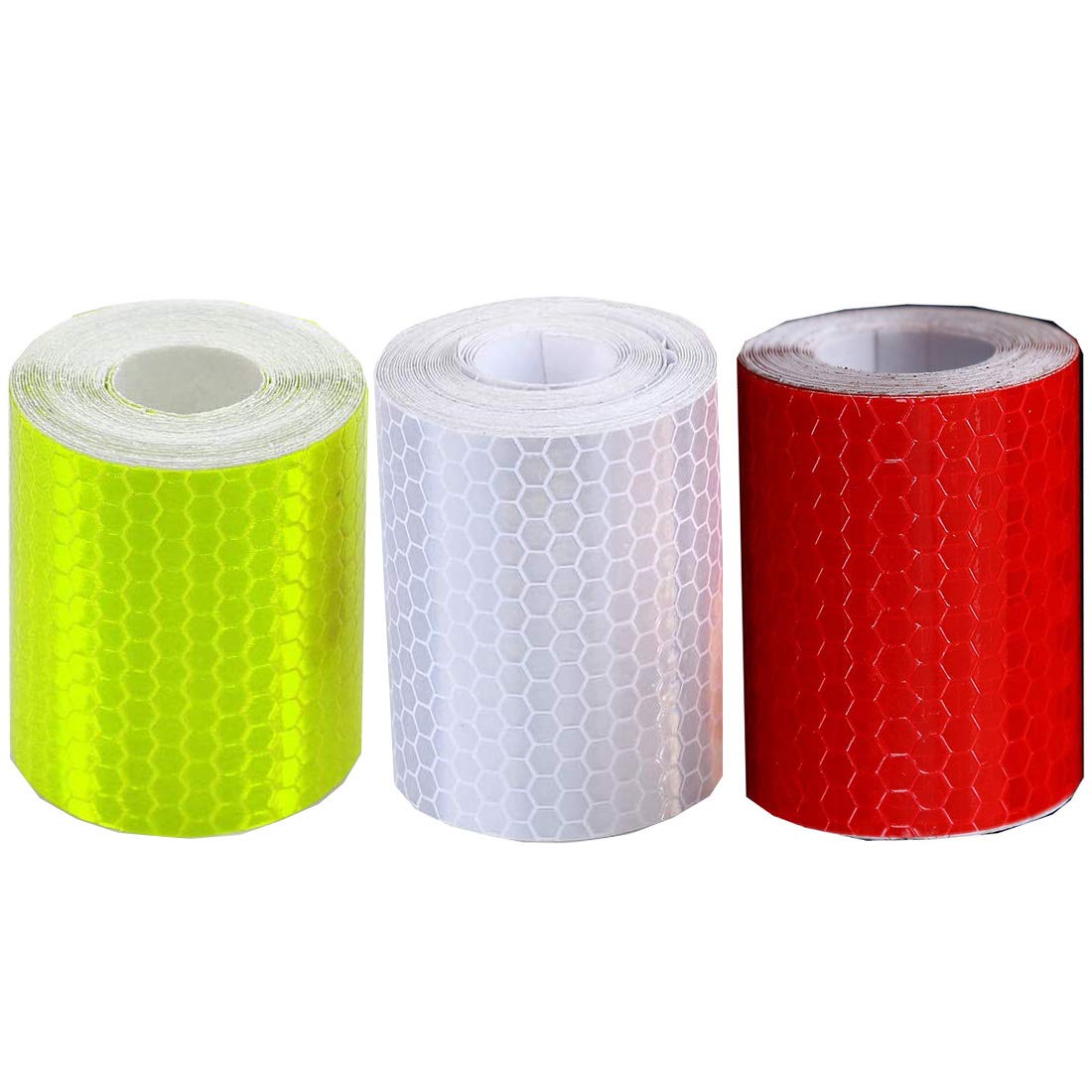 50MM*3M Reflective Tape Sticker High Visibility Safety Warning Tape Reflective Warning Tape Strong Reflectivity High-adhesive Bright Color Safety Reminder Tool 3PCS