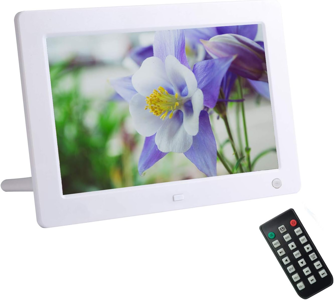 Digital Photo Frame 8 inch 1280 * 800 (16:10) High Resolution, Digital Picture Frame Remote Control, Motion Sensor, Picture 360 Degree Rotate, Photo/Music/Video Player/Calendar/Alarm