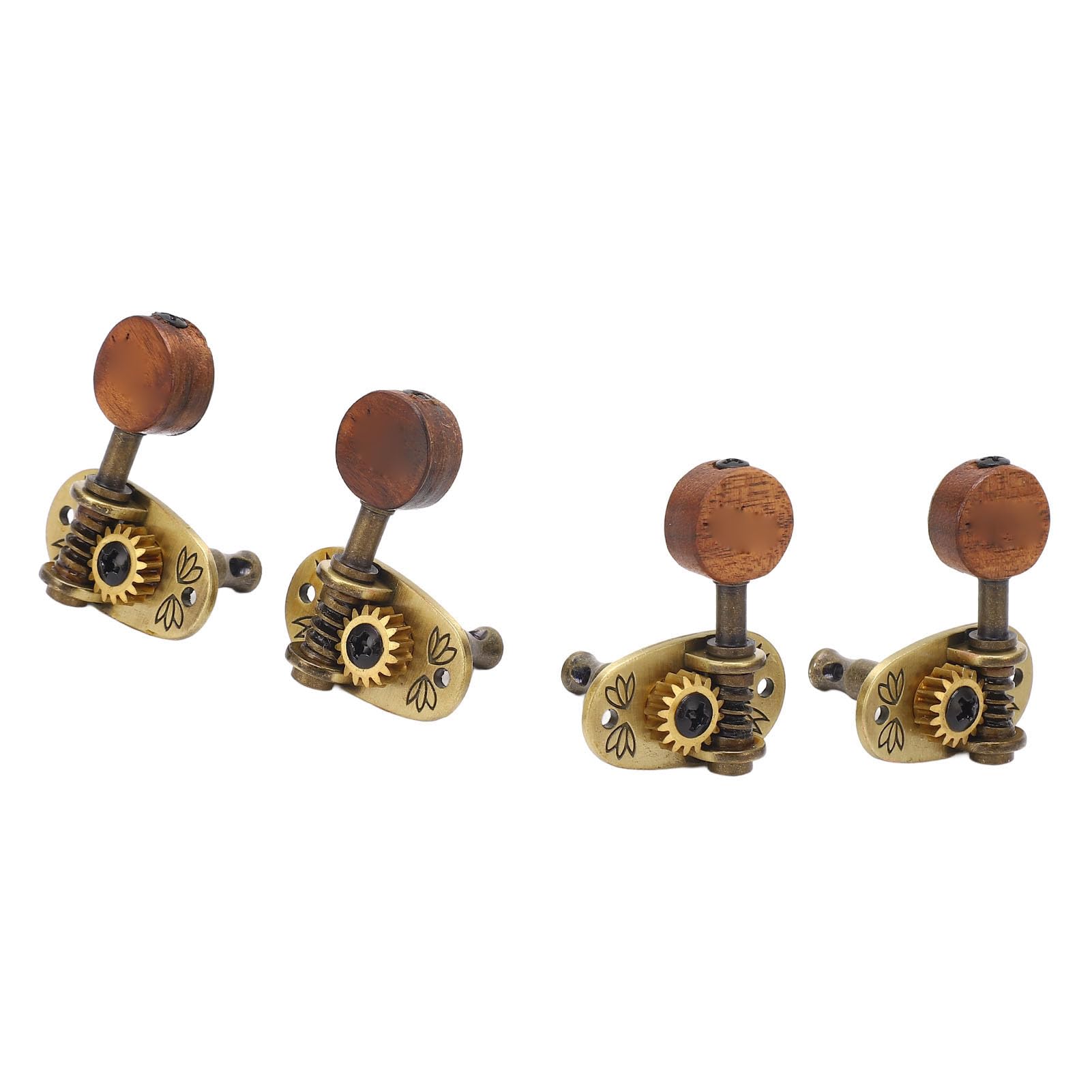 2L2R Ukulele Tuning Peg,Metal Rosewood Elegant Ukulele Machine Head Ukulele Diy Parts with Mounting Screws for 4 String Instruments
