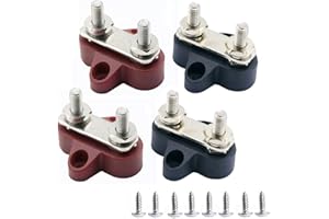 Heart Horse Universal Battery Power Distribution Terminal Block M6 with 1/4’’ Single Studs Bus Bar Cars Bus Trucks Voltage 48