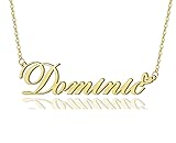 AOLO Dominic Heart Name Necklace 18k Gold Plated