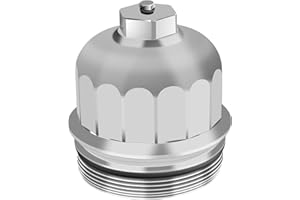 Blshwez 134001 Billet Aluminum Fuel Filter Housing Cap with Drain Plug – Direct Replacement for 2017-2024 GM Duramax 6.6L L5P Chevy Silverado/GMC Sierra 2500HD 3500HD (Silver)