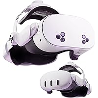 DESTEK QH3 Pressure-Free Head Strap Compatible with Meta Quest 3/3S - Lightweight Dual-Knob Fit for Kids & Adults,All-Day Com