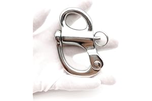 QIANJIEER Stainless-Steel Quick Release Shackle - Fixed Bail Snap Shackle,Ideal Connector for Sail Boats, Helicopters, Mountaineering, Rock Climbing, Swings, Pet Chains, etc.