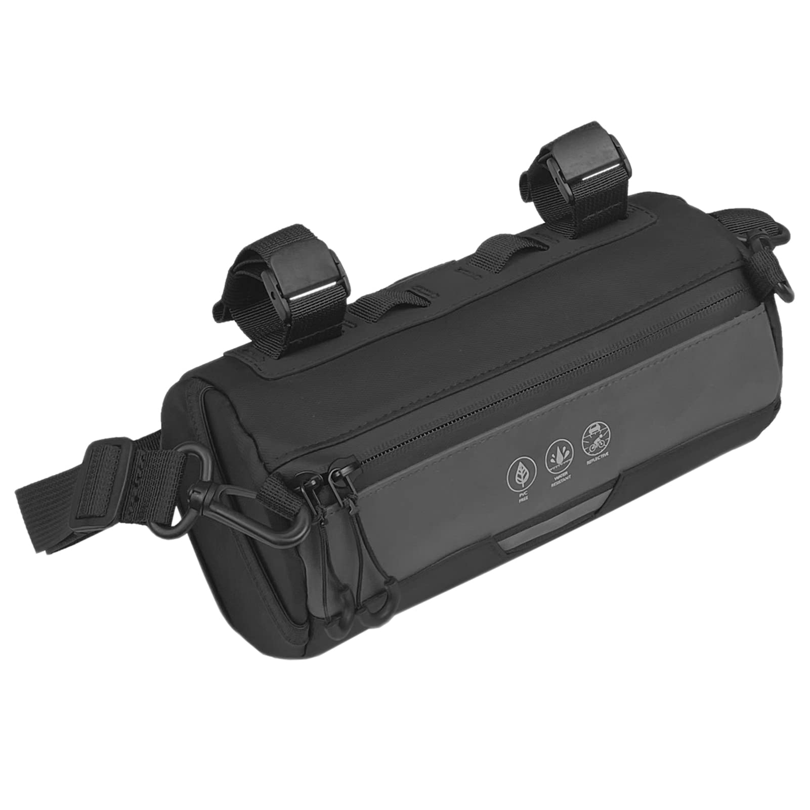 Lixada Bike Handlebar Bag, 2.7L Waterproof Bicycle Front Bag Shoulder Bag Professional Cycling Accessories Black