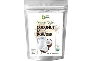 True Organic Coconut Milk Powder, 1 Lb | USDA & Kosher | Plant-Based Creamer for Coffee, Tea & Smoothies | Non-GMO, Gluten-Free | powdered coconut milk