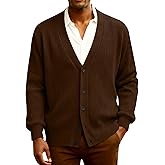 Cardigan Sweater for Men Casual V Neck Long Sleeve Knitted Sweaters Button Down Lightweight Soft Cardigans