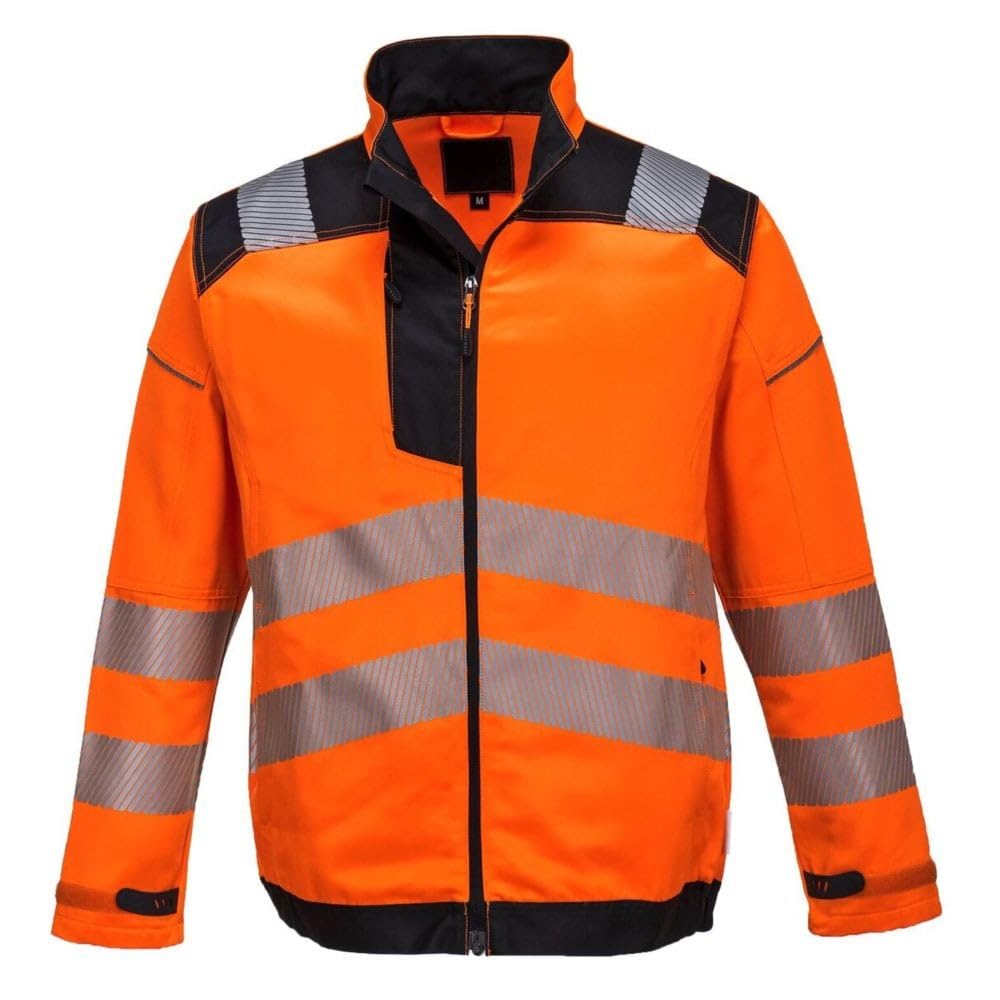 Portwest PW3 Hi-Vis Work Jacket, Size: S, Colour: Orange/Black, T500OBRS