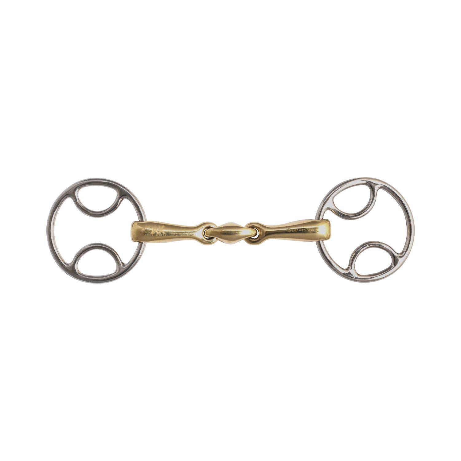 AK Loose Ring Beval Bit with Double Jointed in German Silver Mouthpiece AKRS-2628 (6'', Germna-Silver)