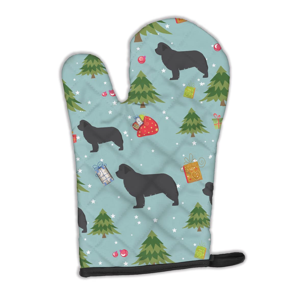 Caroline's Treasures Christmas Newfoundland Oven Mitt BB4888OVMT, Fabric, Multicolor