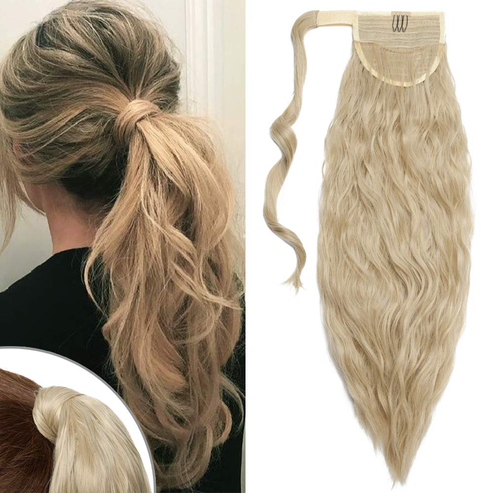 TESS Pferdeschwanz Extensions Blond Ombre Ponytail Hair Corn Wave Zopf