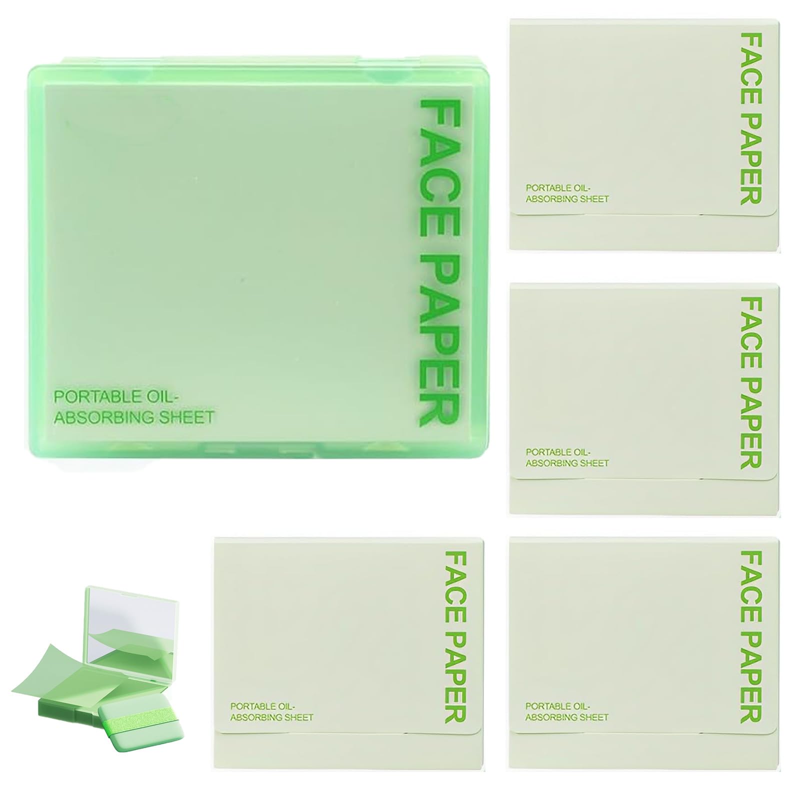 500 PCS Green Tea Oil Blotting Sheets - Cosmetic Blotting Paper for Oily Skin, Portable Face Oil Control Sheets
