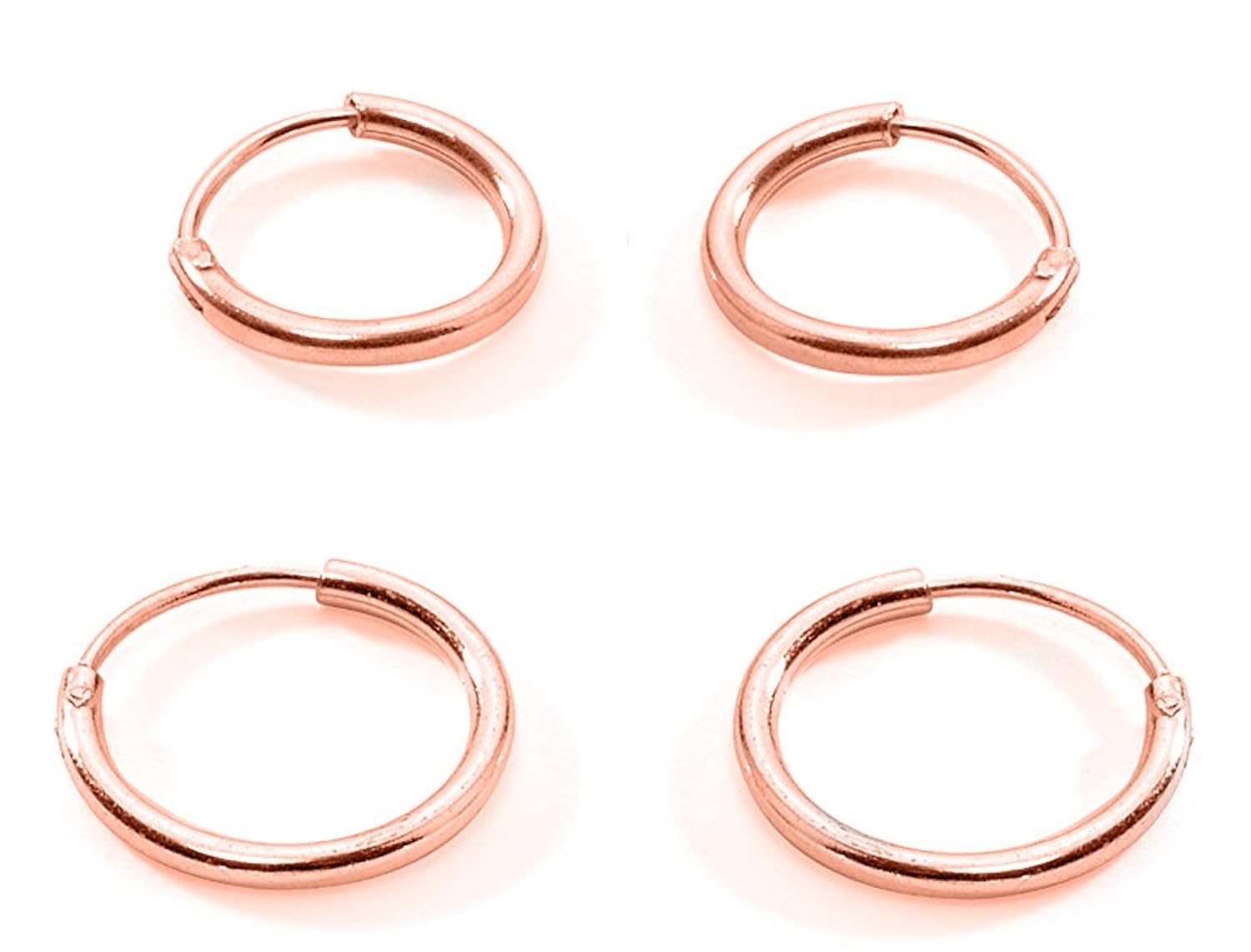 Silverline Jewelry Due paia di orecchini placcati in oro rosa argento Sterling
