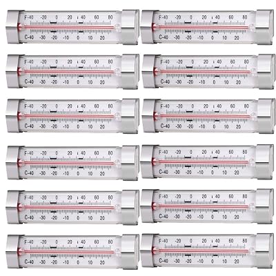 GERUSEA 12 Pack Fridge Refrigerator Freezer Thermometer