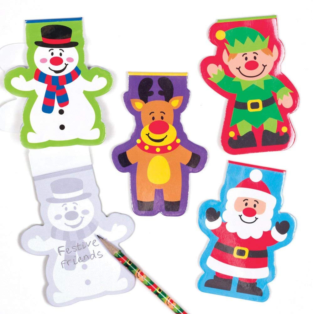 Baker Ross AT345 Festive Friends Memo Pads - Pack of 8, For Kids Christmas Arts and Crafts