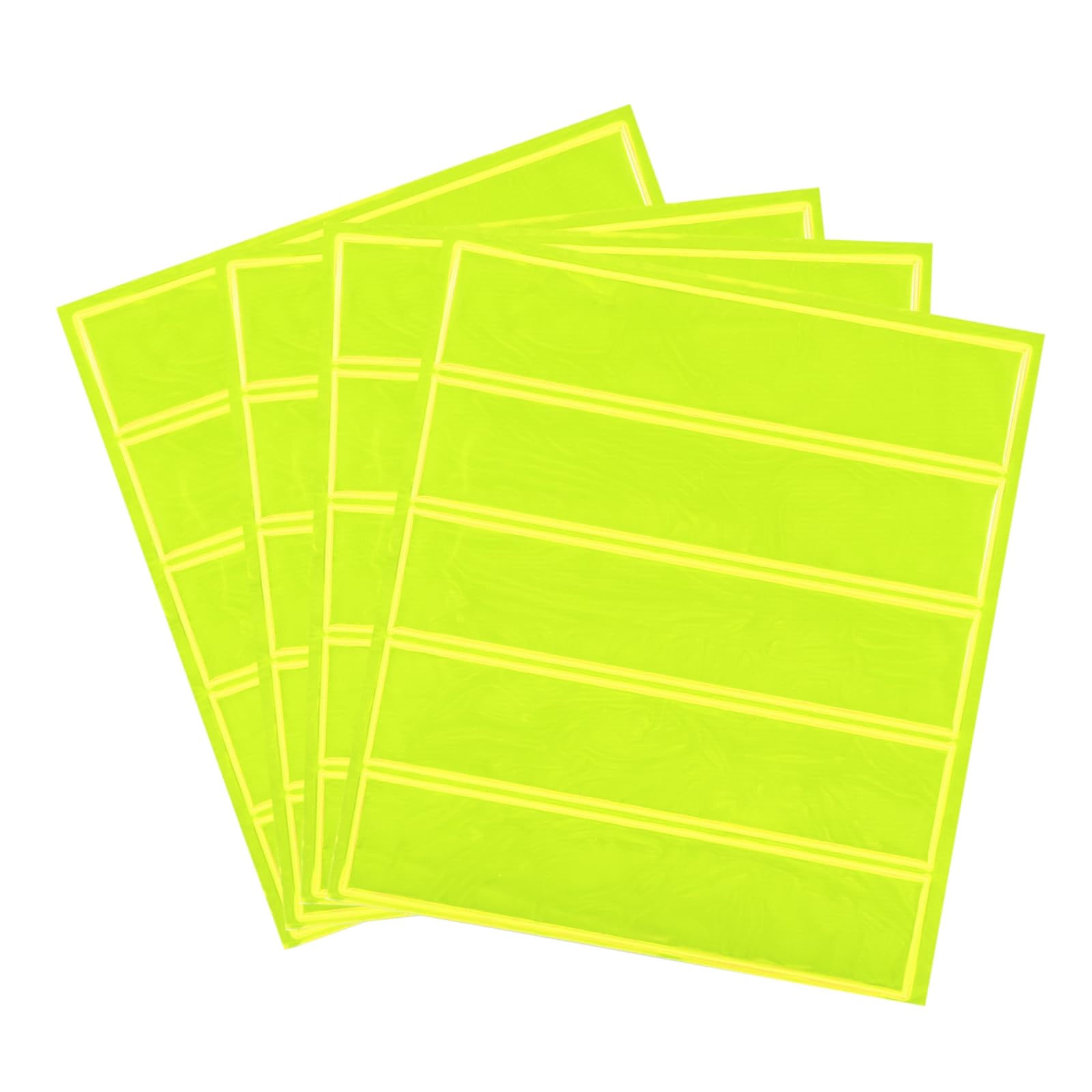PATIKIL 5 x 1 Inch Safety Reflective Stickers, 20Pcs 500cd/lx.m2 Warning Sticker Waterproof Reflector Tape Strip for Night Safety Backpacks Bicycles, Fluorescent Yellow