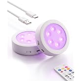 2 Pack Cordless Grow Light for Indoor Plants, Full Spectrum, 3 Growth Modes | 4000mAh Battery | Rechargeable | Magnetic Plant Lights with Timer | 4 Color Modes | 10-Level Dimming | Battery Powered