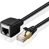 TNP Ethernet Cable Extender Extension Cable Adapter (6FT) - Cat7 Cat6 Cat5e Cat5 RJ45 Female to Male Network Wiring Coupler Joiner Connector Plug Patch Wire Cord - Black
