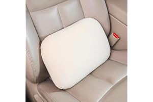 Carwales Beige Lumbar Support Pillow for Car Driving Seat Soft Latex Lower Back Support Relax Home Desk Office Accessories Chair Cushion Pain Relief