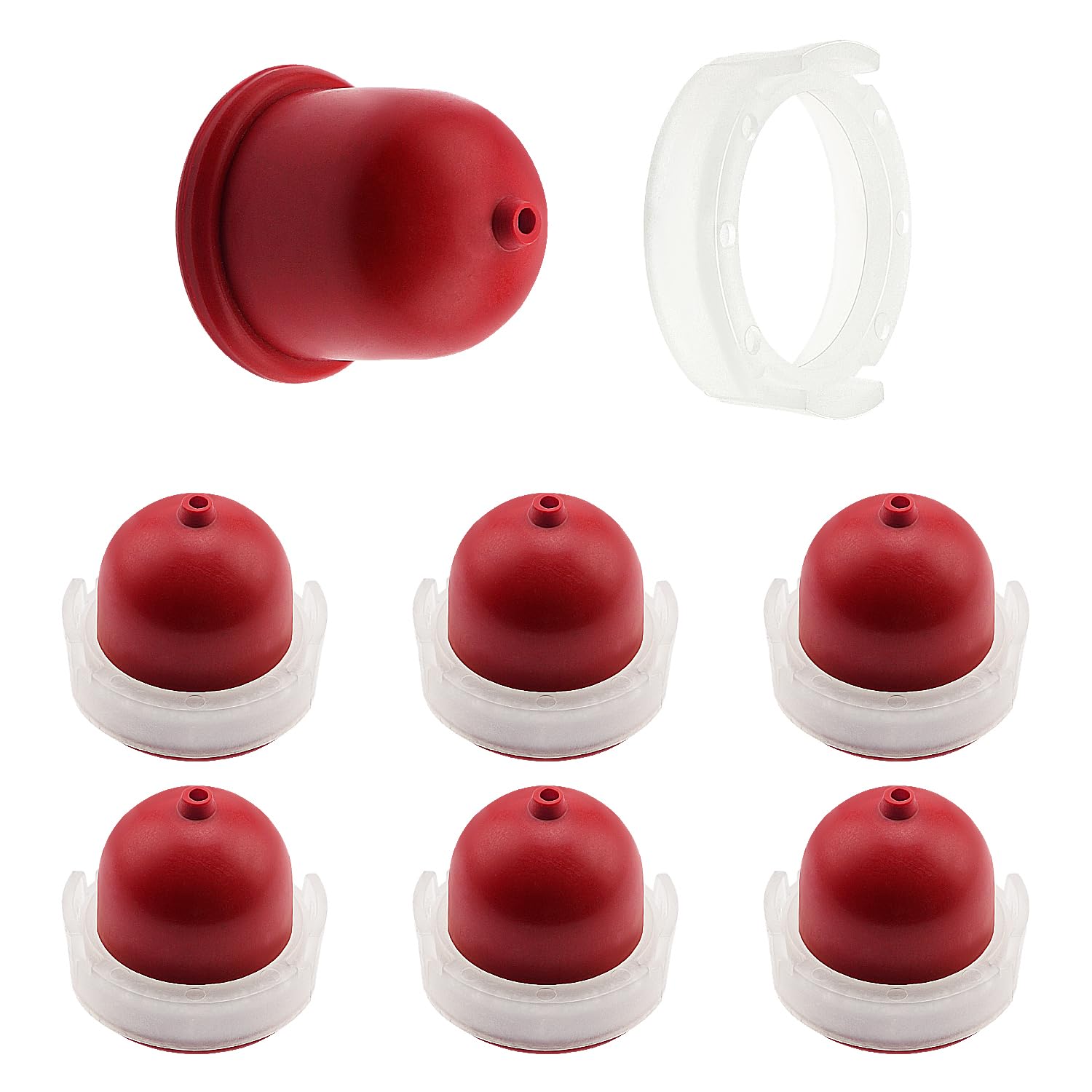 VooGenzek 6 PCS Carburettor Primer Bulb Compatible with Briggs & Stratton Engines 694395 496115 4180 5085 Lawn Mowers Parts (Red)