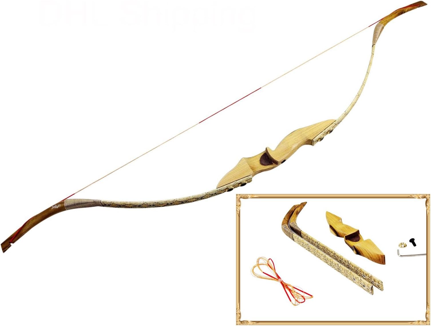 Recurve Bow 30~50 Lb Take-down bow-Left Handed Wood Riser