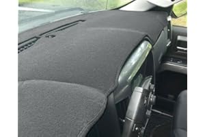 AKMOTOR Dash Cover Mat Custom for 14-18 Chevy Chevrolet Silverado 1500/GMC Sierra 1500, 15-19 Chevy Silverado/GMC Sierra 2500HD 3500HD Dashboard Pad Carpet w/o Forward Collision Warning (14-18 Dark Gray) Y32