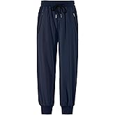 Arshiner Boys Casual Pants Elastic Waist Drawstring Kids Pants Youth Tapered Sweatpants Zipper Pockets Navy Blue