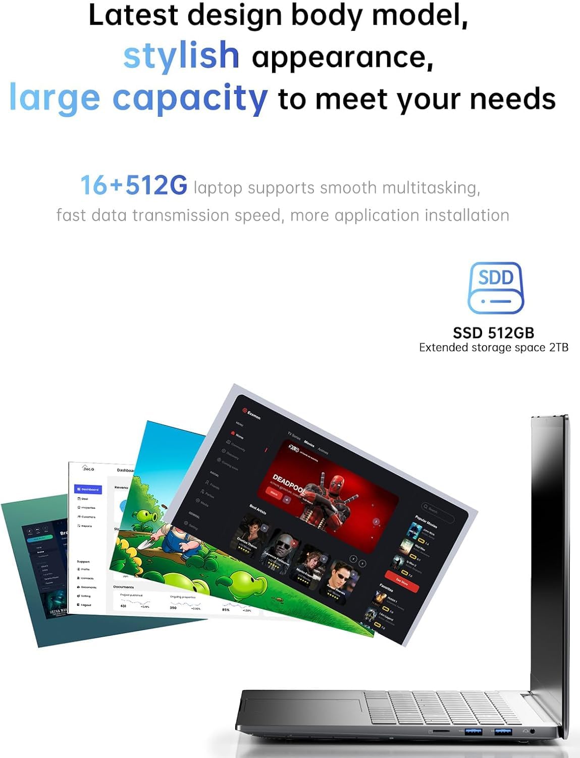 ACEMAGIC Laptop Computer with Windows 11,5000 mAh Battery,Intel N150 Quad-Core Processor UP to 3.6GHZ,16GB DDR4 RAM 512GB SSD,WiFi 5,Full HD IPS Display,2025 Laptops for Work Business Office