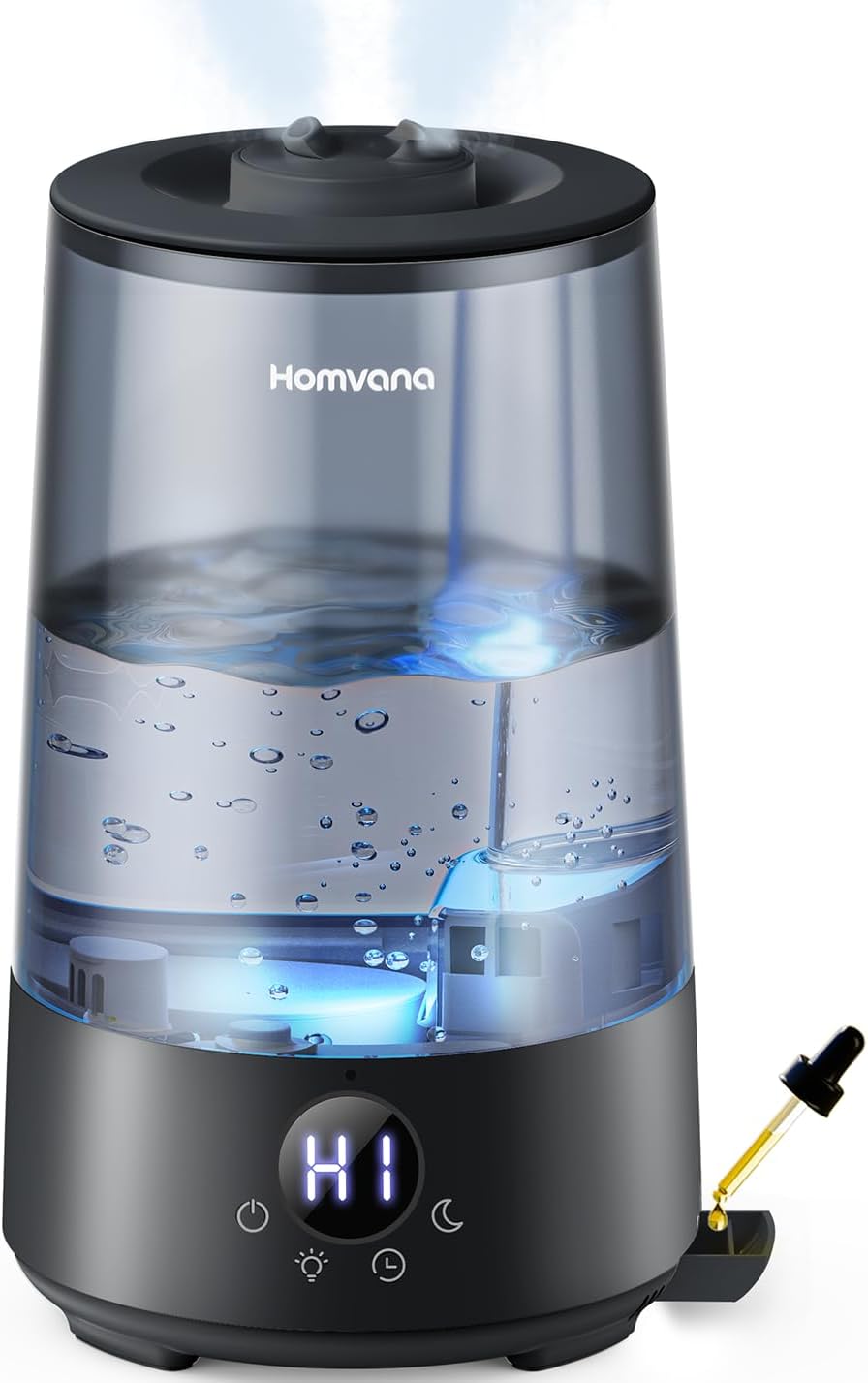 Homvana Humidifier 3.6L Cool Mist 360° Rotating Quiet 16dB Night Light