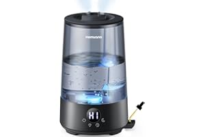 Homvana 3.6L Cool Mist Humidifiers for Bedroom, Large Room, Home, House, Office, Living Room, 34H Top Fill Easy to Clean Small Humidifier for Plants indoor, Grow Tents, Greenhouse, Filterless (Black)