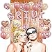 BRIDE Party Decorations Kit- Rose Gold Foil Fringe Curtain, 20 Latex Balloons, 10 Confetti Balloon, BRIDE and Ring Heart Round Mylar Balloons for Bachelorette Bridal Shower Party Supplies