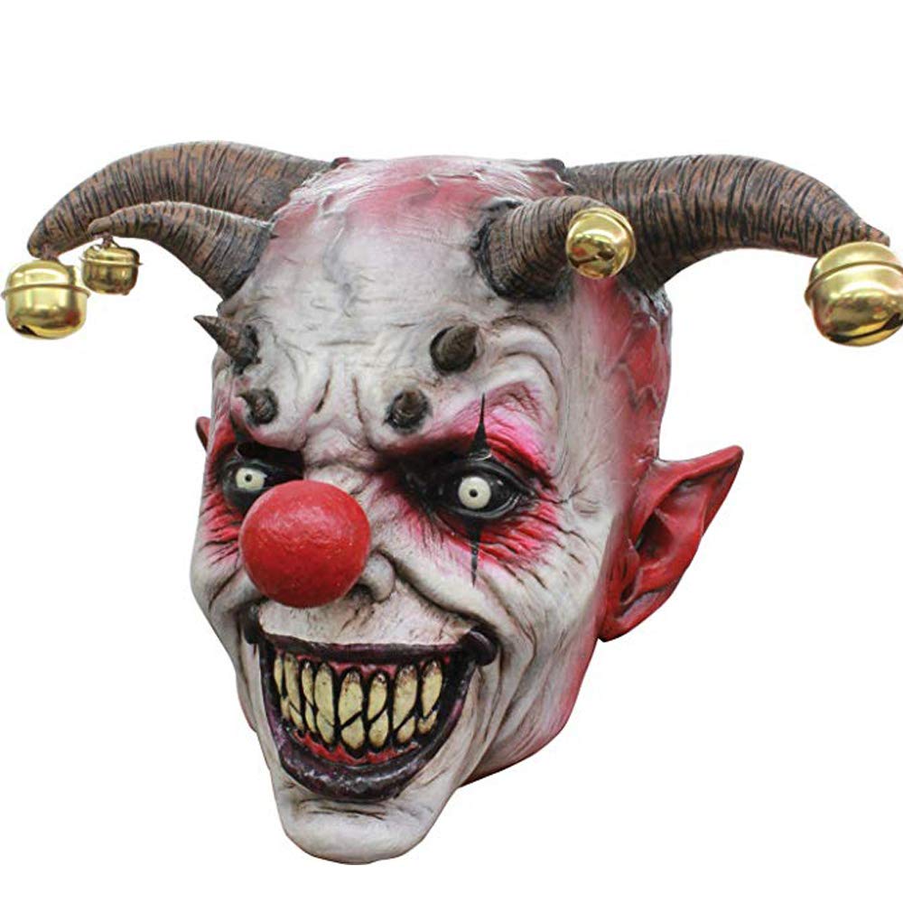 XIAO MO GU Latex Halloween Party Cosplay Face Mask Clown Costumes Mask (Orange Hair)