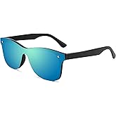 FEISEDY Trendy Rimless Mirrored One Piece Lens Sunglasses Reflective Sun Glasses B4155