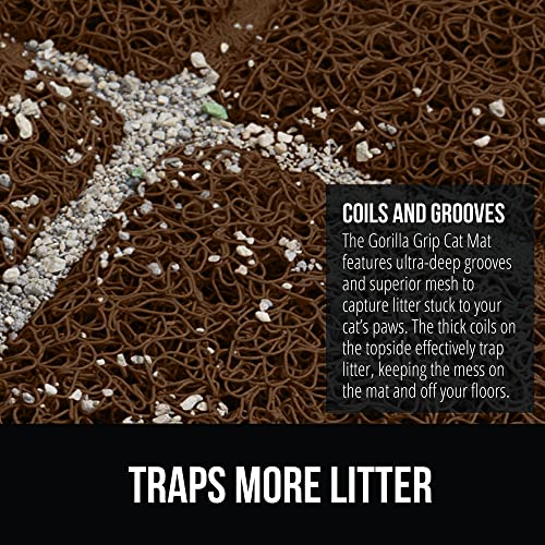 Gorilla Grip Thick Cat Litter Trapping Mat, 30x20, Less Waste, Traps