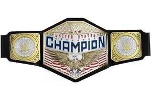 Mattel WWE United States US Championship Role Play Kids Title Belt, Authentic Styling with Adjustable Belt Ages 6 Years Old & Up, Youth, Black
