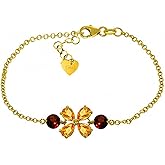 Galaxy Gold GG 3.15 Carat 14k Solid Gold Bracelet Citrine Garnet