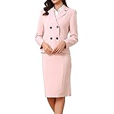 Allegra K Business Skirt Suit Set for Womens 2 Piece Long Sleeve Work Outfits Blazer Jacket Pencil Skirts Set