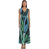 Donna Morgan Womens Sleeveless Pleated Skirt Maxi Dress