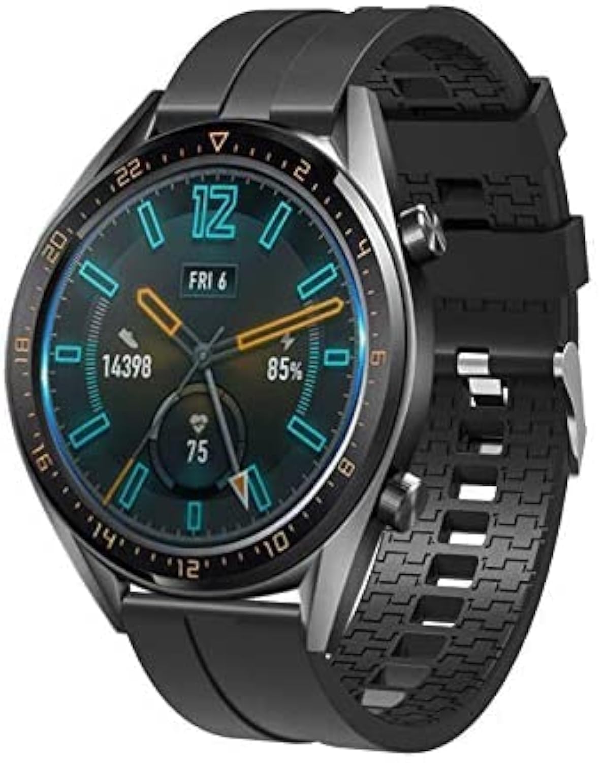 Fleshy Leaf Watch Band Compatible with Honor Magic Watch 2 46mm / Huawei GT/GT 2 3 46mm / GT 2e / GT 2 Pro/GT Active Sport Strap 22mm Quick Release Soft Silicone Band (Black)