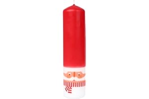 Talking Tables Santa Christmas Pillar Advent Candle for Wreath 7.8" Premium Unscented Wax, Dates to Countdown to Holidays Xma