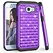Samsung A5 2017 Case, Galaxy A5 2017 Cute Case For Girls Women, TILL(TM) Studded Rhinestone Crystal Bling Diamond Sparkly Luxury Shock Absorbing Hybrid Defender Rugged Slim Glitter Case Cover [Purple]