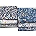 Hanjunzhao Quilting Fabric, Vintage Floral Gray Navy Blue Fat Quarters Fabric Bundles 18 x 22 inch