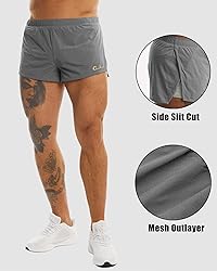 Ouber Men's Running Shorts with Liner 2'' Workout