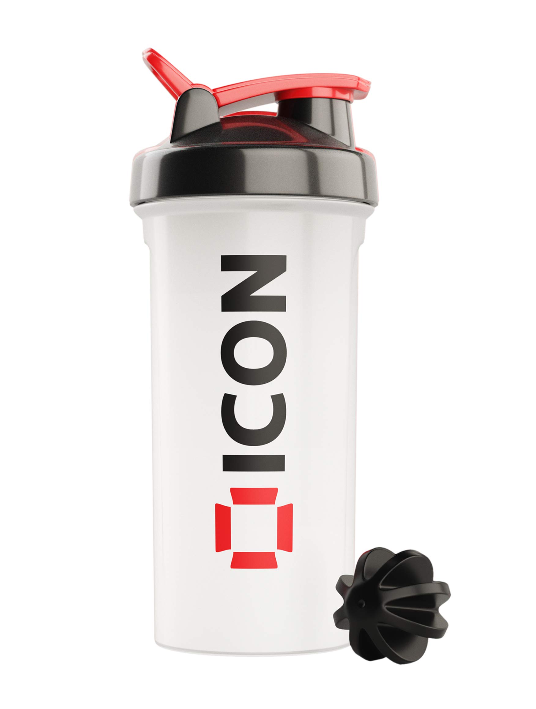 ICON Nutrition Classic Protein Shaker Bottle - 700ml, Made with BPA-Free Plastic, Leak-Proof Protein Shaker, Secure Lid and Mixing Ball, Ideal for Gym, Fitness, and Sports Protein Drink (Clear)